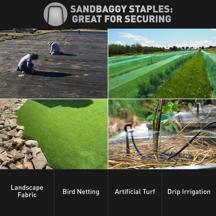 Circle Top Landscape Fabric Pins - Heavy Duty - Sandbaggy